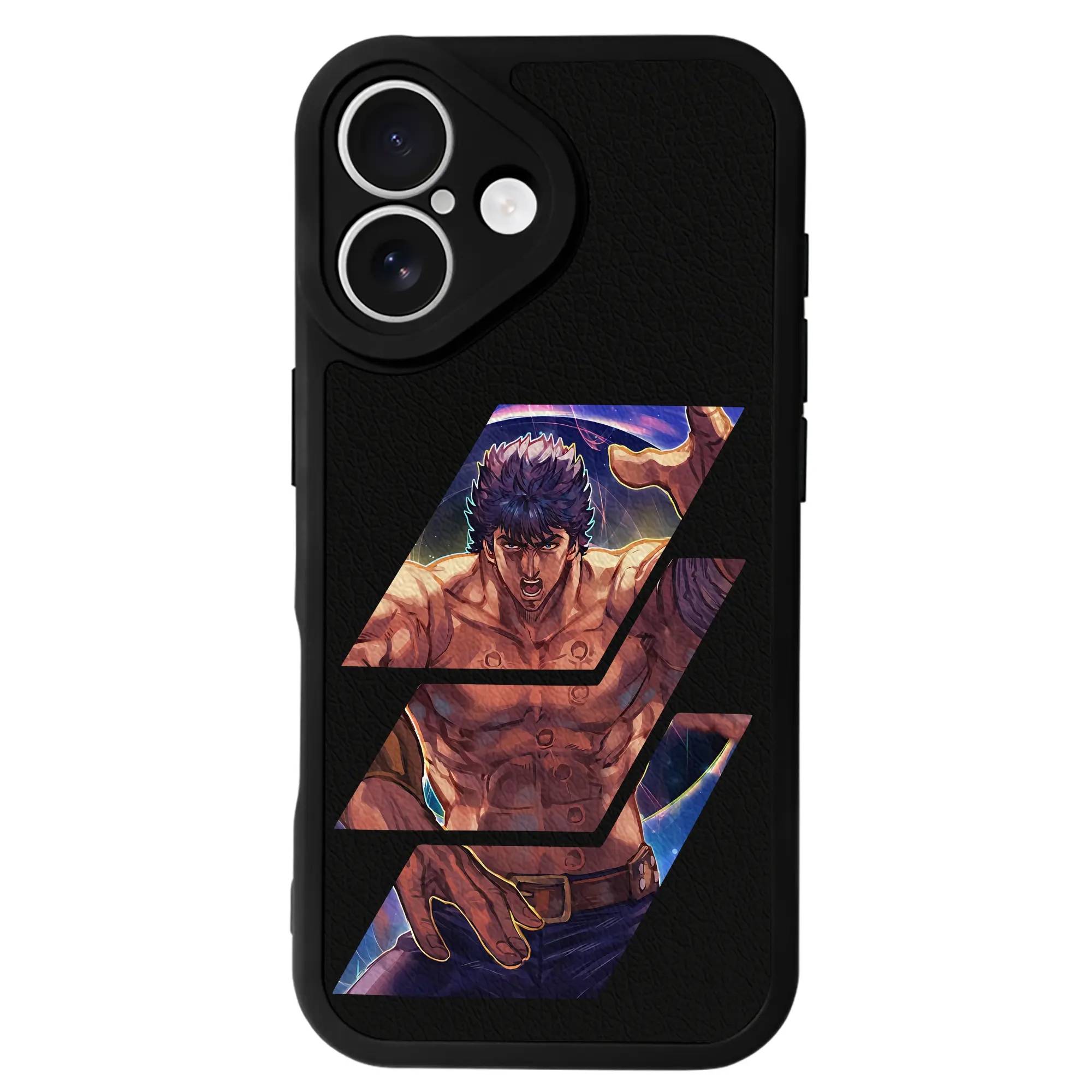 北斗の拳 グッズ,ケンシロウ - IPhone 16シリーズ対応 ・ シリコンスマホケース ・ レザー調 ・ 高精度フィット ・ 耐衝撃 ・ ワイヤレス充電対応 ・ 精密カット